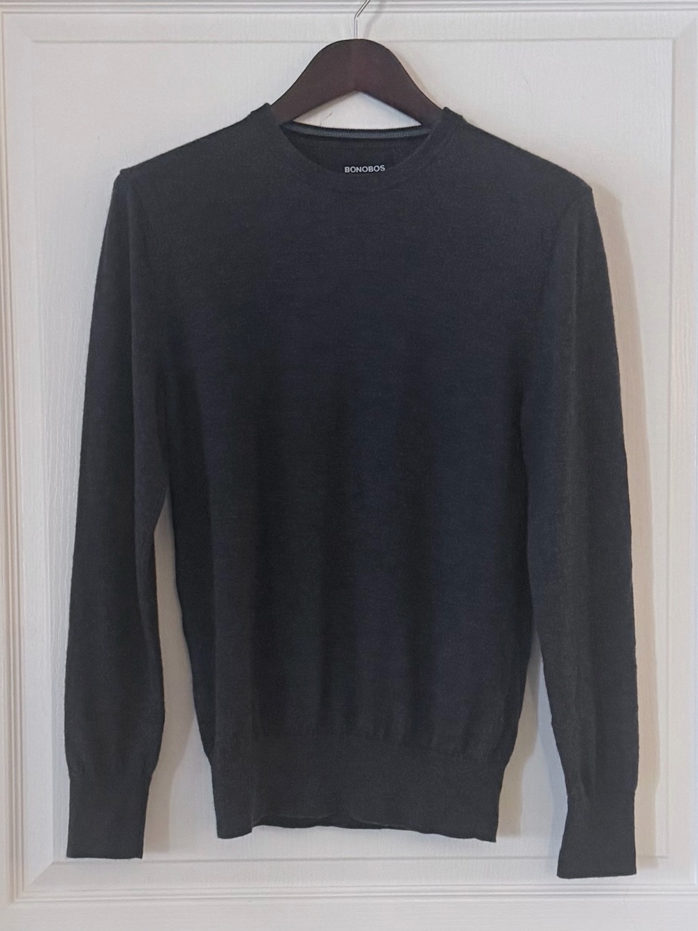 Bonobos Men's Dark Charcoal Slim Crewneck Wool Sweater